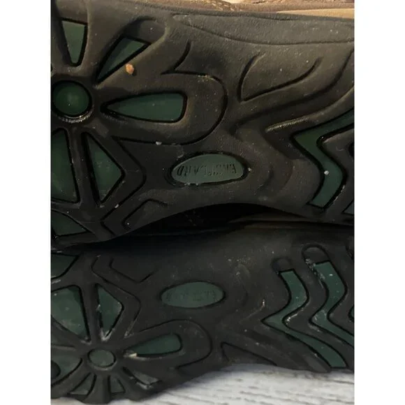 Eastland Brown Leather Zip Chic Ankle Boots Fabric Trim Size Women’s 11M - Picture 10 of 10